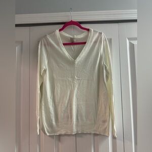 Women’s off-white V-neck sweater